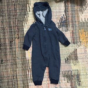 Carter’s Bear Striped Navy Blue Baby One Piece